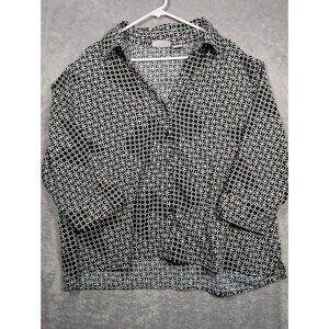 Apparenza Button Up Blouse Womens Size 3X Abstract Pattern Mature Career